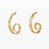 Zalio gold-plated spiral star earrings