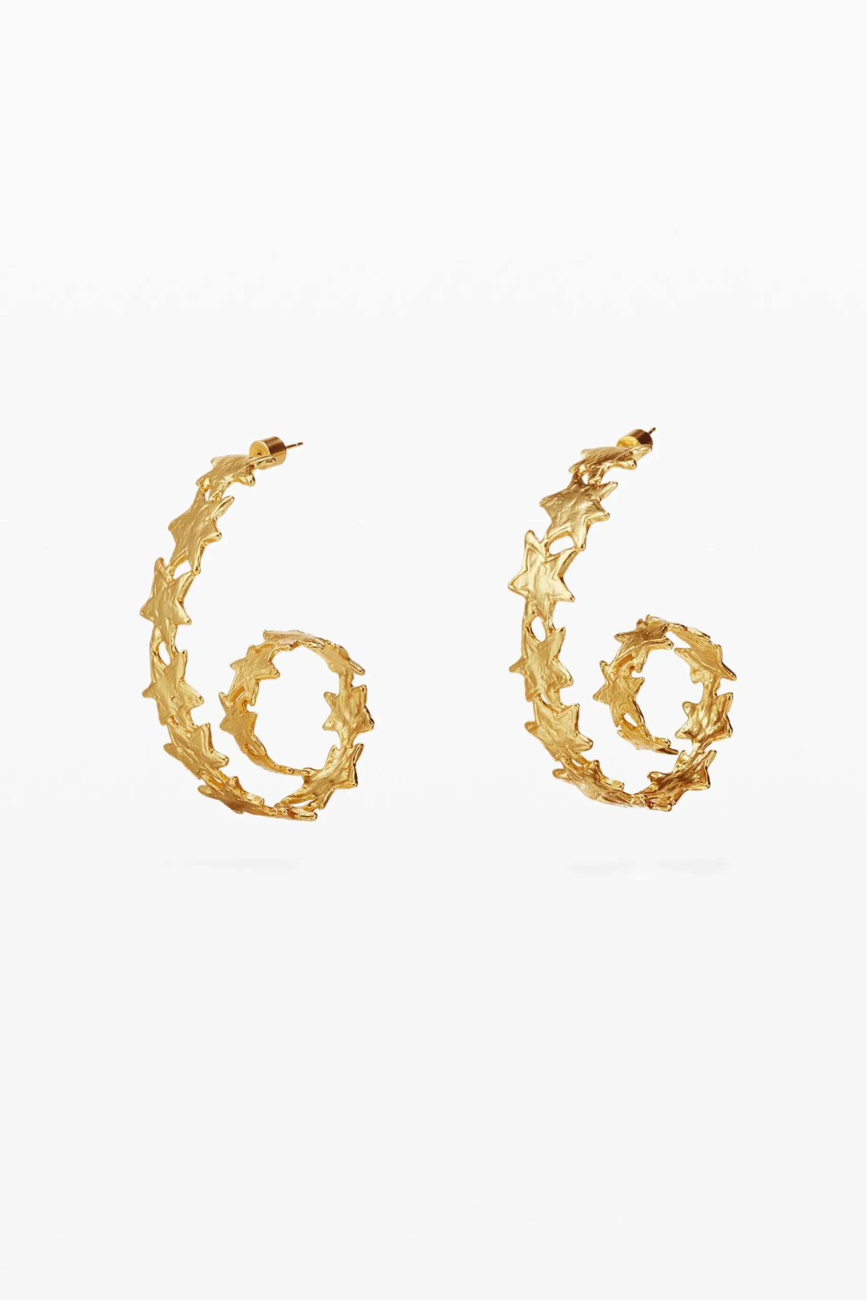 Zalio gold-plated spiral star earrings