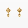 Zalio gold-plated triple heart earrings