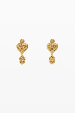 Zalio gold-plated triple heart earrings