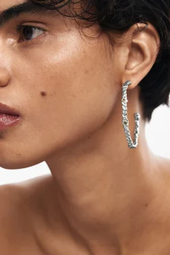 Zalio silver-plated braided hoop earrings