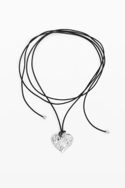Zalio silver-plated heart pendant with cord