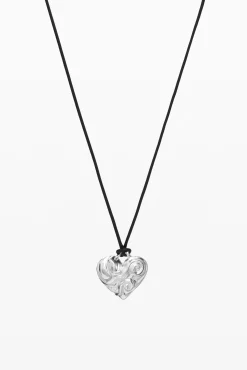 Zalio silver-plated heart pendant with cord