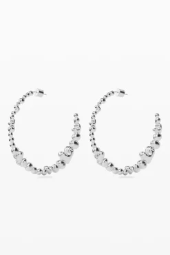 Zalio silver-plated heart hoop earrings