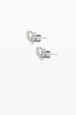Zalio silver-plated heart stud earrings