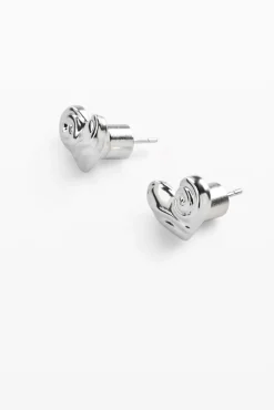 Zalio silver-plated heart stud earrings
