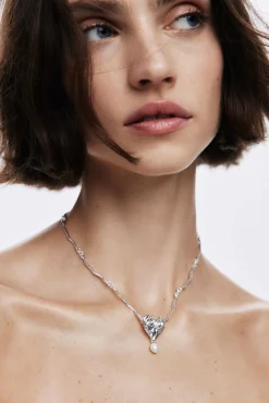 Zalio silver-plated pearl pendant